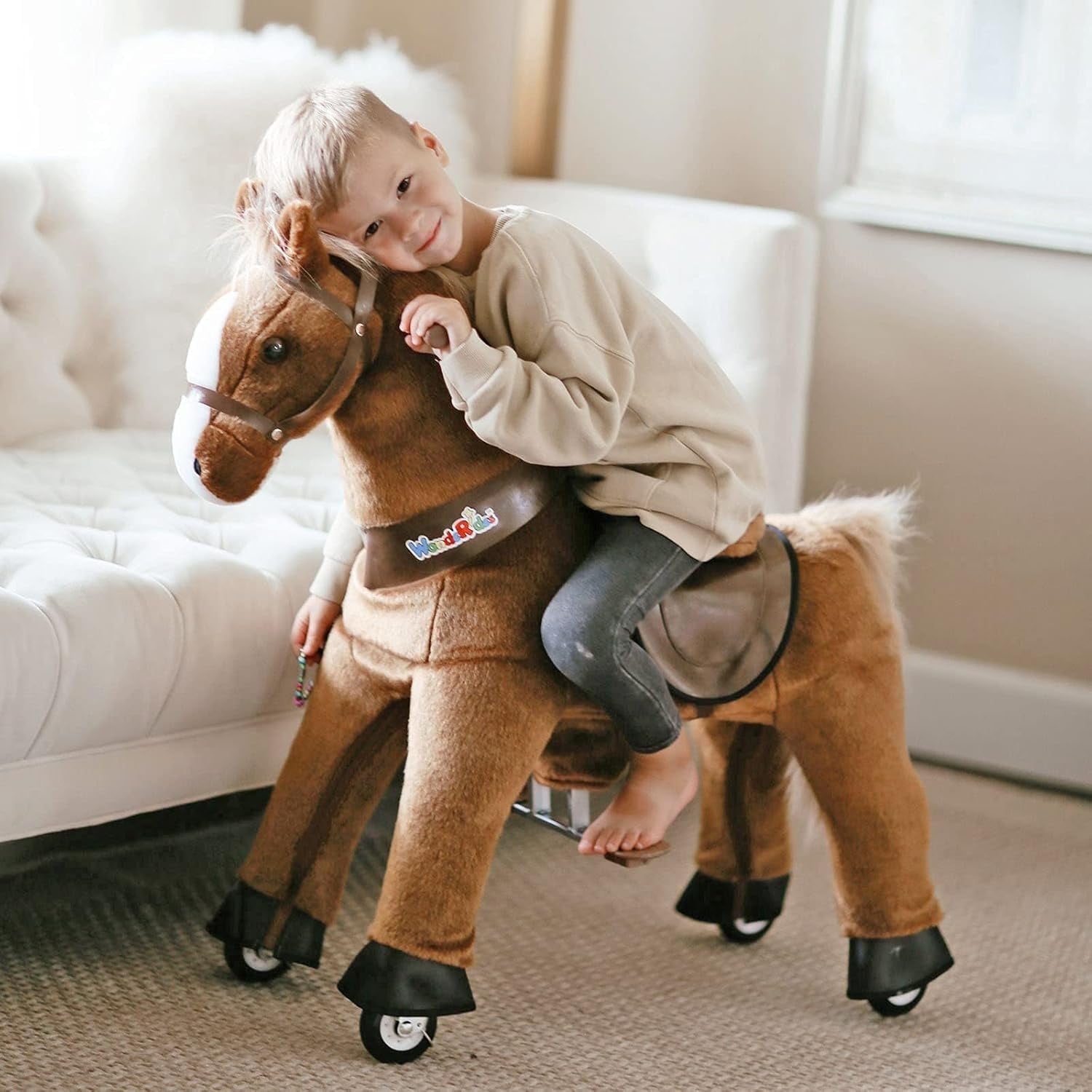 WondeRides Rolling Kids Play Cycle, Rideable Ride-On Pony Toy