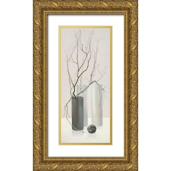 Wonder, Alice 8x14 Gold Ornate Wood Framed with Double Matting Museum Art Print Titled - Slender Twigs I