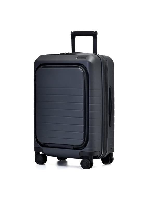 Barcelona 20" Hardside Spinner Carry-On Luggage with Front Pocket and Laptop Sleeve.BLACK