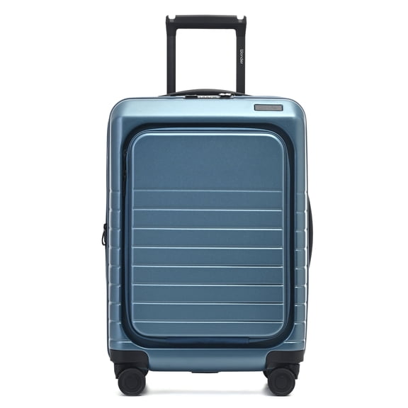 Wonder Barcelona 20" Hardside Spinner Carry-On Luggage with Front Pocket and Laptop Sleeve.BLUE