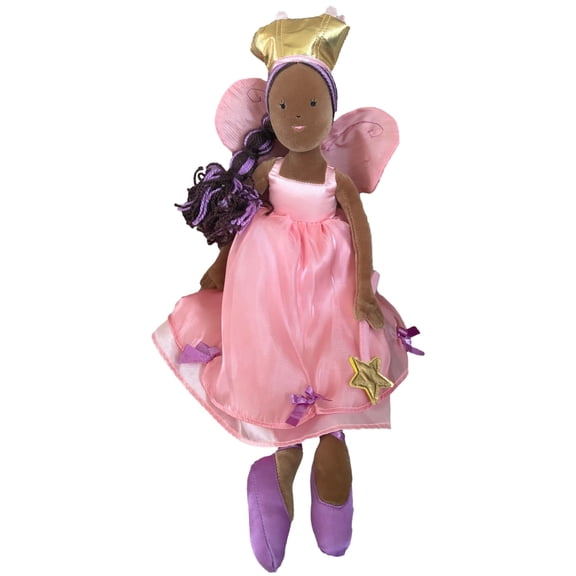 Wonder Black Fairy Princess Plush Cloth 19" Rag Doll with Fairy Wings
