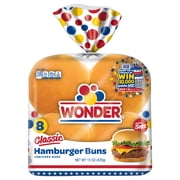 Wonder Bread Classic Extra Soft White Bread Hamburger Buns, 15 oz, 8 Ct, Shelf-Stable