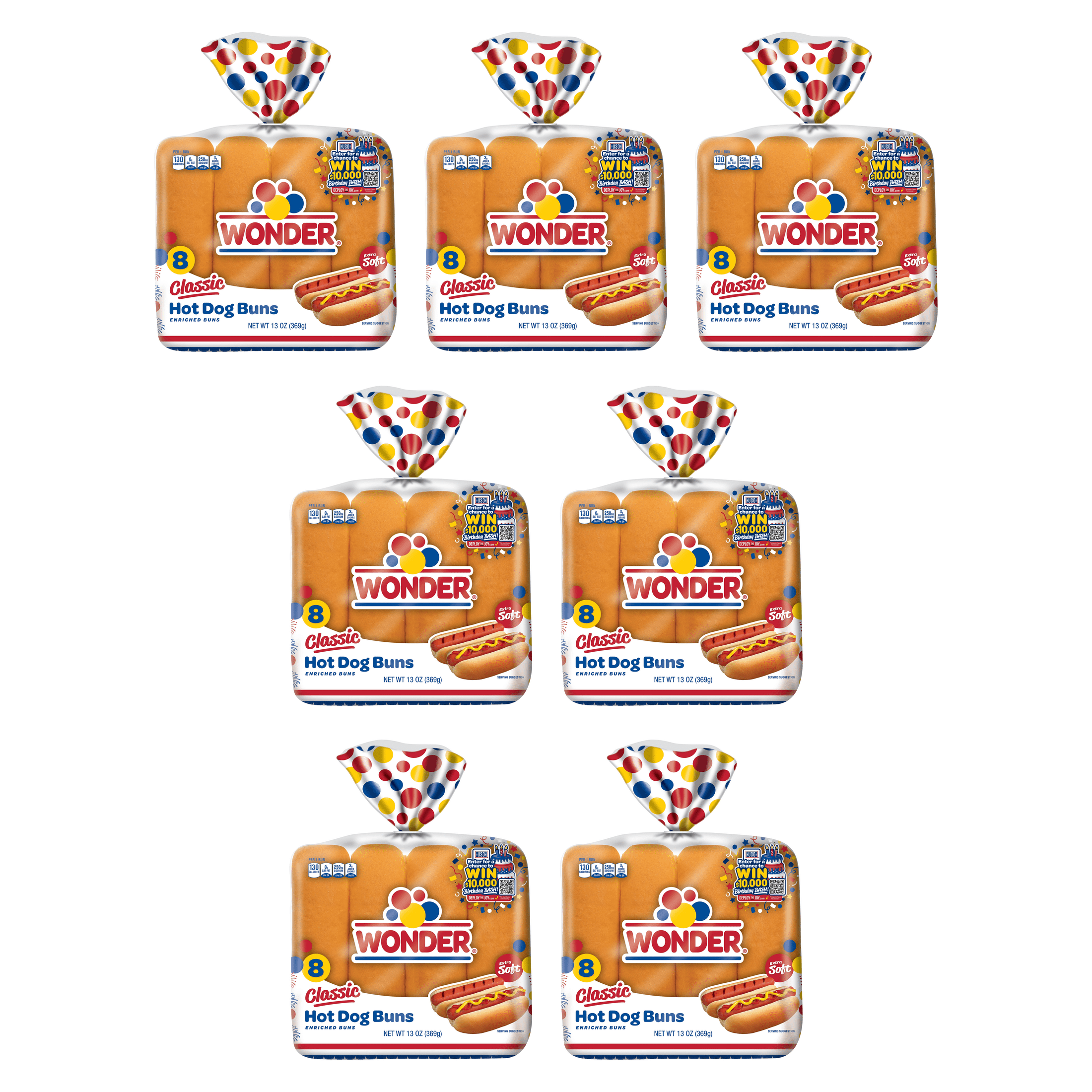Wonder Bread Classic Hot Dog Buns, White Bread Hot Dog Buns, 8