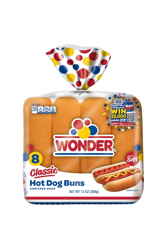 Bread Classic Hot Dog Buns, White Bread Hot Dog Buns, 8 Ct, Shelf-Stable