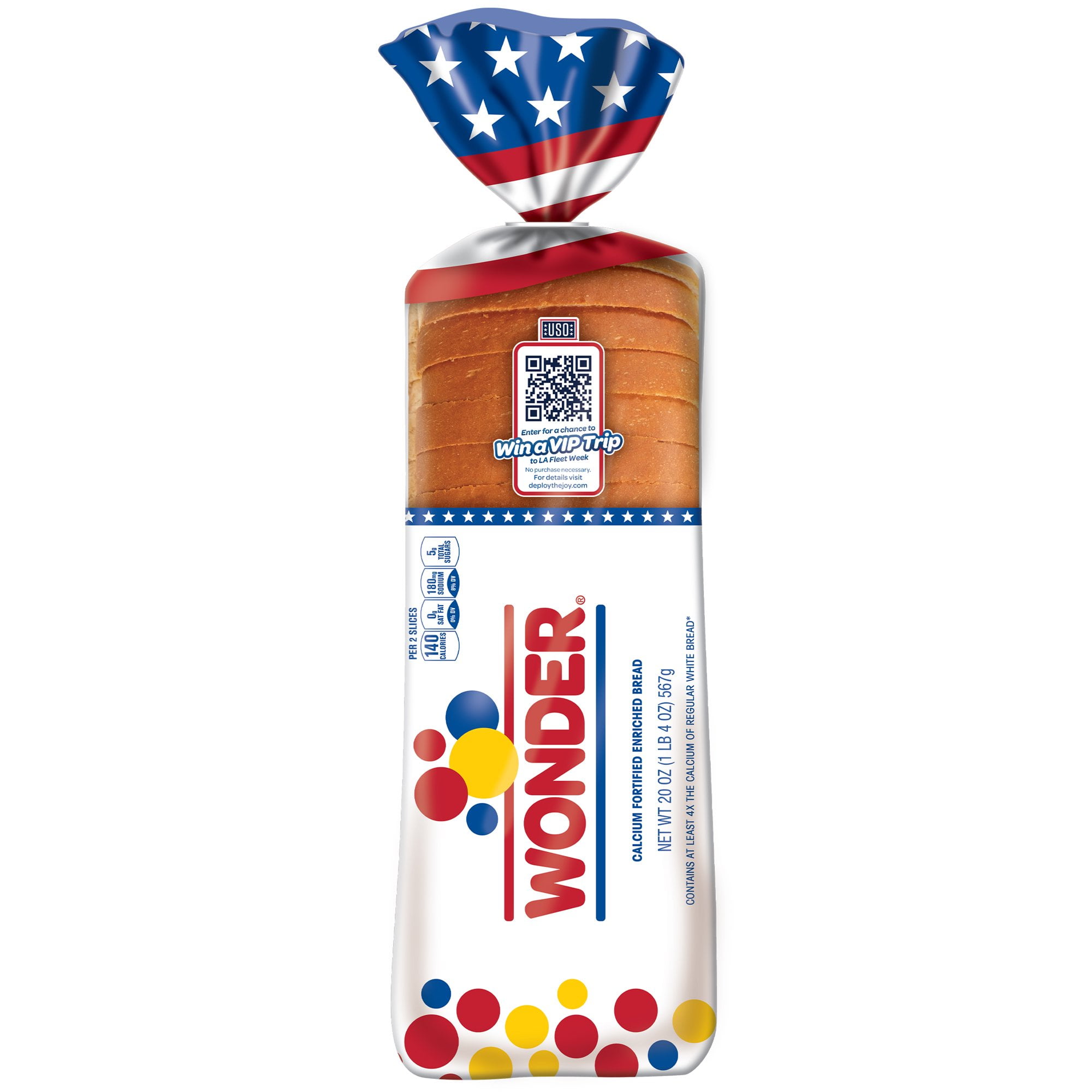 Wonder Bread Classic White Sandwich Bread, Sliced White Bread, 20 oz (Pack of 4)