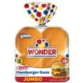 thumbnail image 1 of Wonder Bread Jumbo Hamburger Buns, White Bread Rolls, 8 Count, Shelf-Stable, 1 of 10