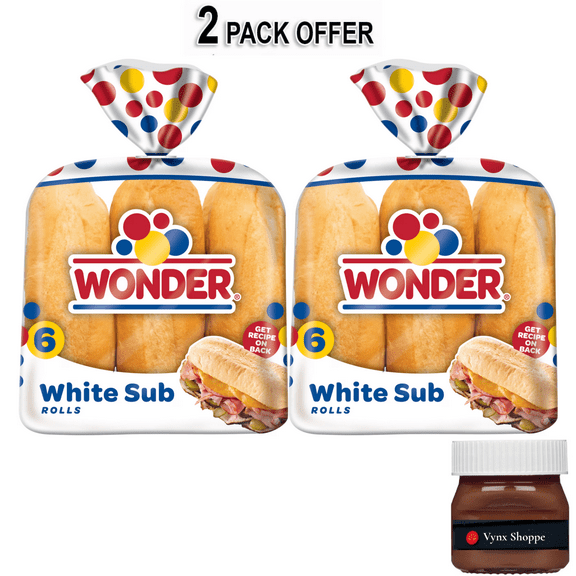 Wonder Bread Sub Rolls, White Bread Rolls, 19 oz, 6 Count