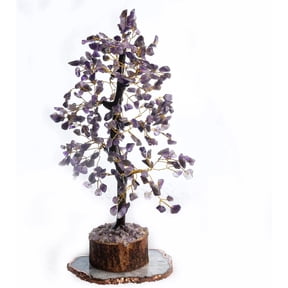 Wonder Care Amethyst Crystal Tree for Positive Energy Home Decorations and Healing Crystal Tree with M-Seal & Golden Wire | Fortune Tree | Crystal Decor | Chakra Tree | Feng Shui Decor (300 Beads)