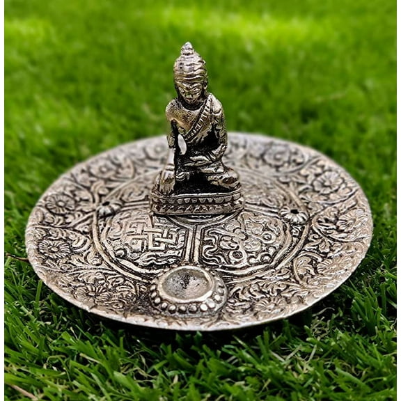 Wonder Care_ Buddha Incense Burner Holder Statue Plate Decorative Items for Home and Living Room | Buddha Plate with Bag