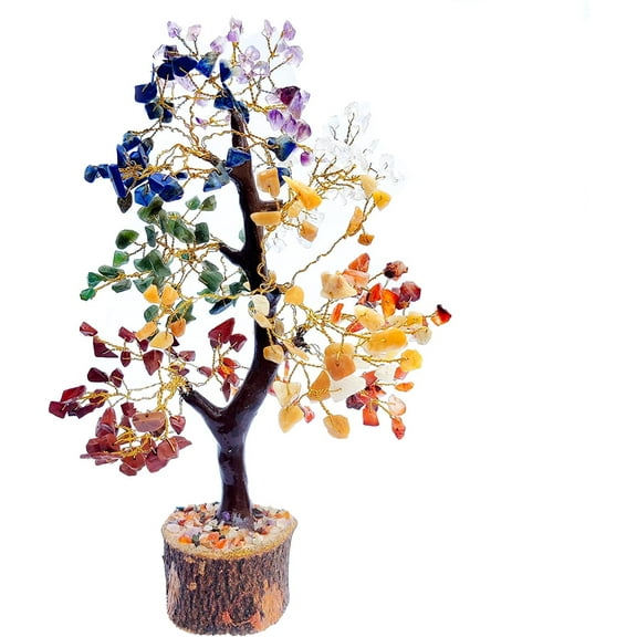 Wonder Care Crystal Tree for Home Decorations Crystals and Healing Stones Witchy Room Crystal Decor Tree Crystal Gifts Gem Tree Christmas Tree Stands for Real Tree (7 Chakra Tree)
