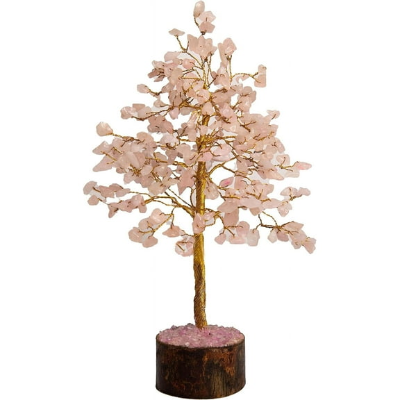 Wonder Care Crystal Tree for Home Decorations Crystals and Healing Stones Witchy Room Crystal Decor Tree Crystal Gifts Gem Tree Christmas Tree Stands for Real Tree (300 Beads Rose Quartz Tree)