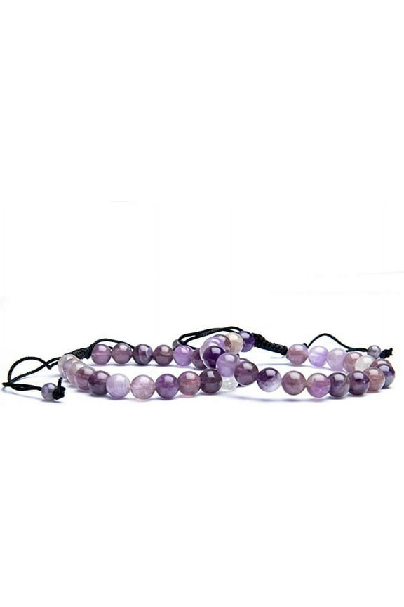 Healing Natural Gemstone Yoga Meditation 8mm Beads Bracelet Reiki Anxiety Stress Relief Balancing Lava Wrist Band Unisex Adjustable Bracelet Gift.