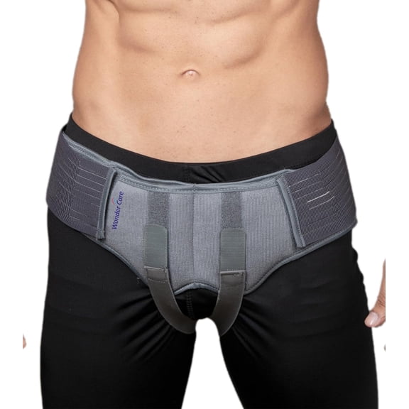 Wonder Care Adjustable Hernia Belt with Two Removable Compression Pads, L