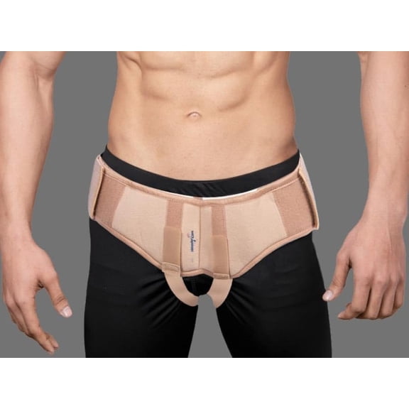 Wonder Care Adjustable Hernia Support with Removable Compression Pads and Adjustable Groin Straps, S(28"-32")