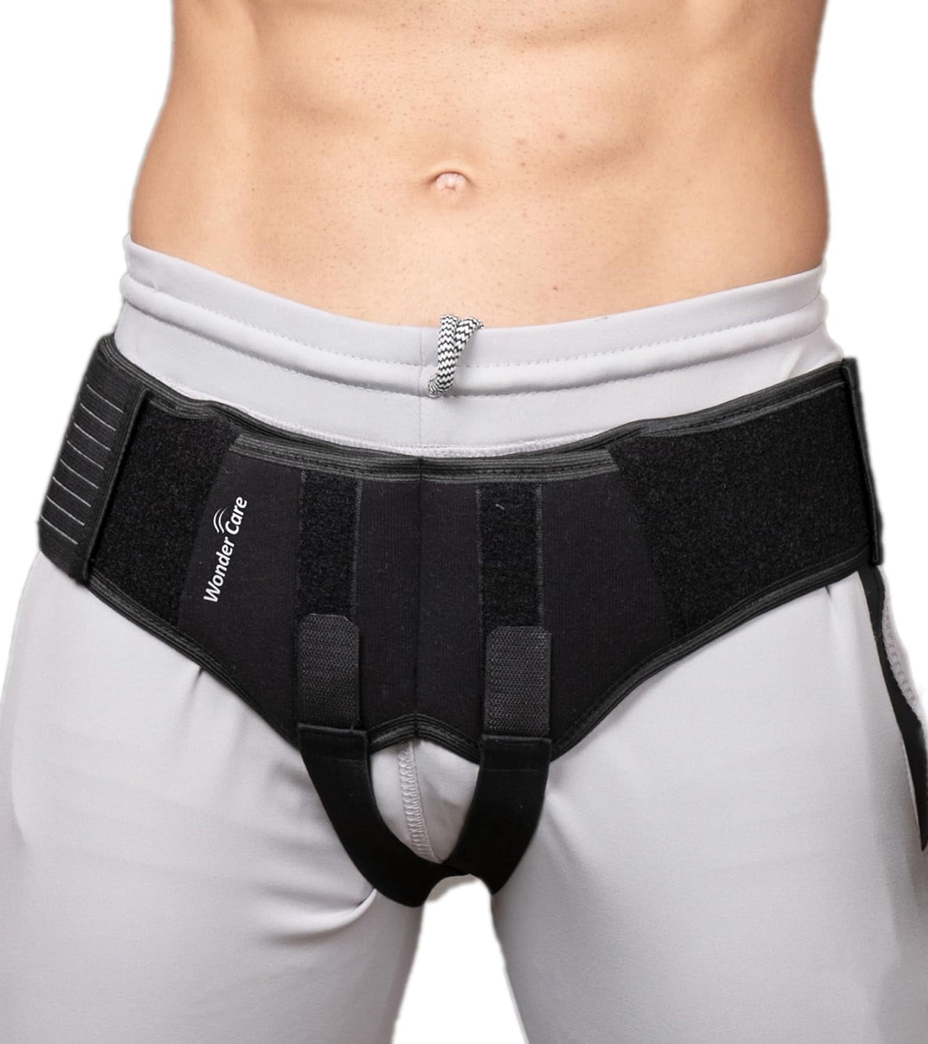 Wonder Care Inguinal Hernia Support Belt Groin Truss Brace Post Surgery Hernia Pain Relief Two Compression Pressure Foam Pads, Adjustable Elastic strap-s