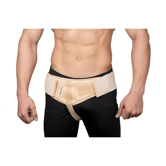 Wonder Care- Inguinal Hernia Support Truss for Single Inguinal or Sports Hernia with one Removable Compression Pads & Adjustable Groin Straps Surgery & injury Recover A-103 Left-XXL