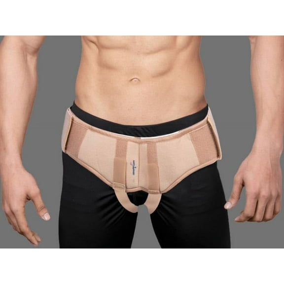 Wonder Care- Inguinal Hernia Support Truss brace for Single/Double Inguinal or Sports Hernia with Two Removable Compression Pads & Adjustable Groin Straps belt-M