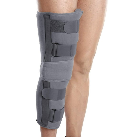 Wonder Care Knee Immobilizer Brace for Knee support for dislocation injuries ligament tear wraparound knee stabilizer splint for men & women (19” long) Grey-S