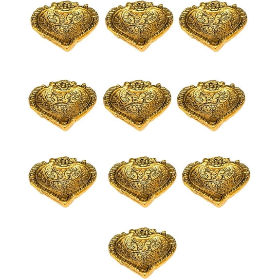 Wonder Care | Metal Gold Lamp Oil Lamps for Indoor Use Diya Lamp for Pooja | Christmas Ornaments | Diwali Diya| Diya for Diwali Pooja Decorations Indoor Home Decor | Golden Dia (Diya-10pc)