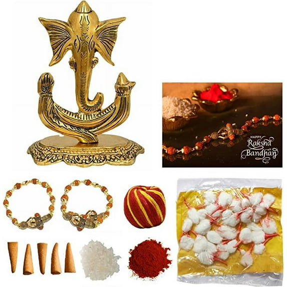 Wonder Care Rakhi for Brother with Gift Pack Rakhi Combo | Roli Chawal Tika | Raksha Bandhan Wish Card - Rakhee for Bhaiya Bhabhi Combo Set for rakshabhandhan