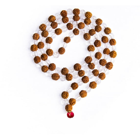 Wonder Care Rudraksh Mala-5face- Himalayan Rudraksha Seeds Ornament Rosary Japa Mala Necklace Mala Beads