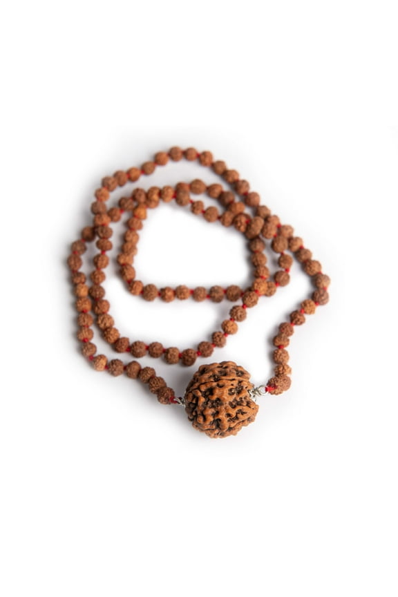 Rudraksh Mala necklace for men 5face- Himalayan Rudraksha bead Ornament Rosary Japa Mala Necklace - Imported from Nepal