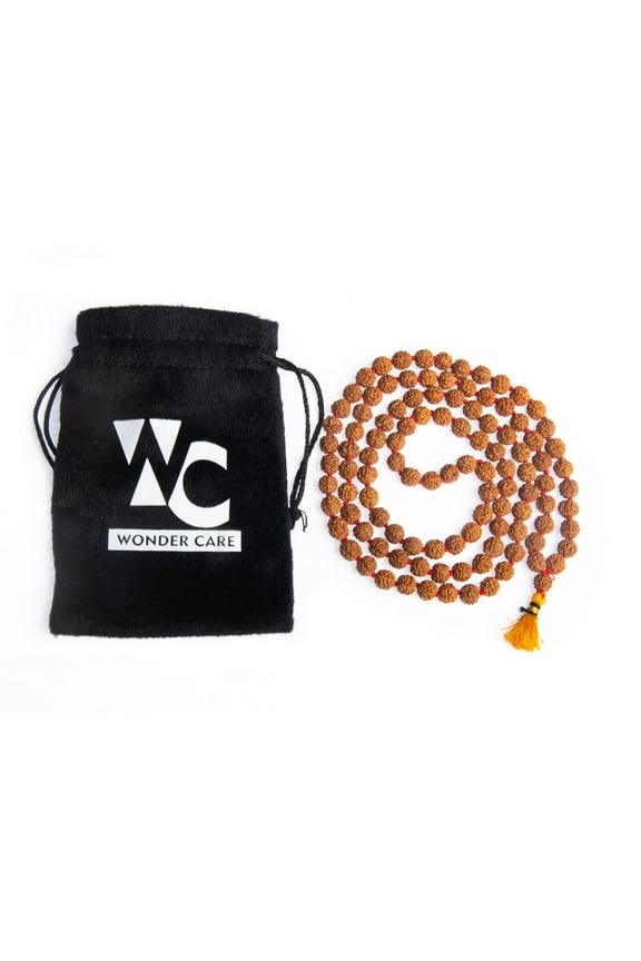Rudraksha Mala-5face-Mala beads Himalayan Rudraksha beads Mala bead Necklace meditation mala beads - Imported from Nepal
