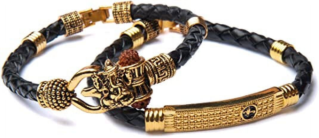 Elegant Brass Rudraksha OM Mahakal Mahadev Bracelet Lord Shiva Navratri  Gift | eBay