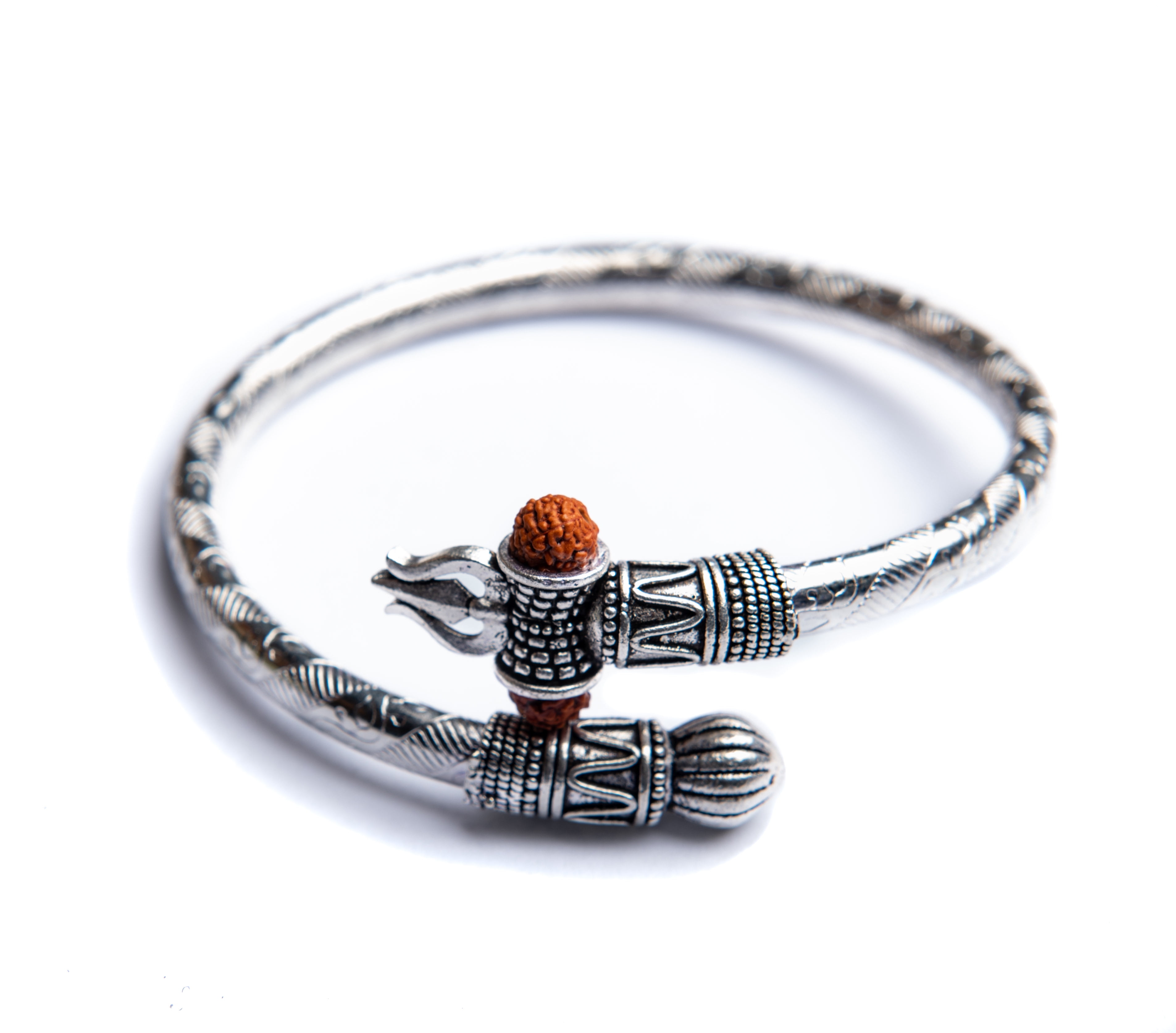 Om shiva bracelet kara hindu kada trishul trident rudraksha bead shiv bangle  i7 | Brown leather strap, Mens jewelry bracelet, Rudraksha beads