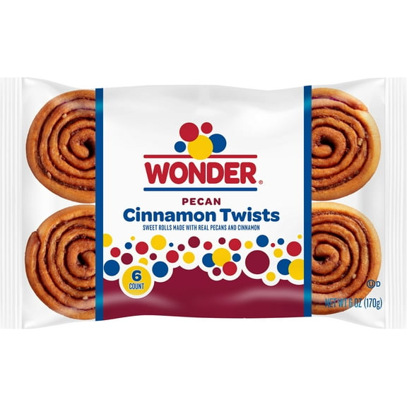Wonder Cinnamon Twist, Cinnamon and Pecan Baked Pastry Rolls, 6 oz, 6 Count
