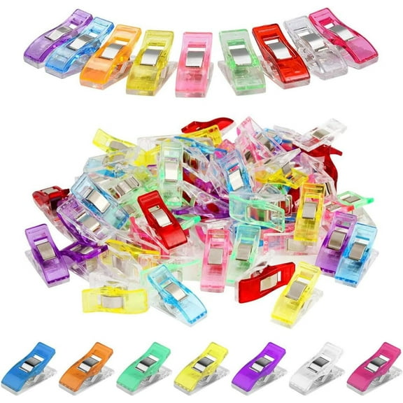 Wonder Clips - Fabric Quilting Clips for Sewing,Dressmaking,Crafting & Hanging Objects - Plastic - 10 pcs