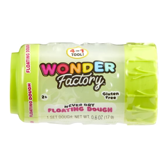 Wonder Factory Never Dry Floating Dough Light Green Single Never Dries Out, Gluten Free, and Floats in Water
