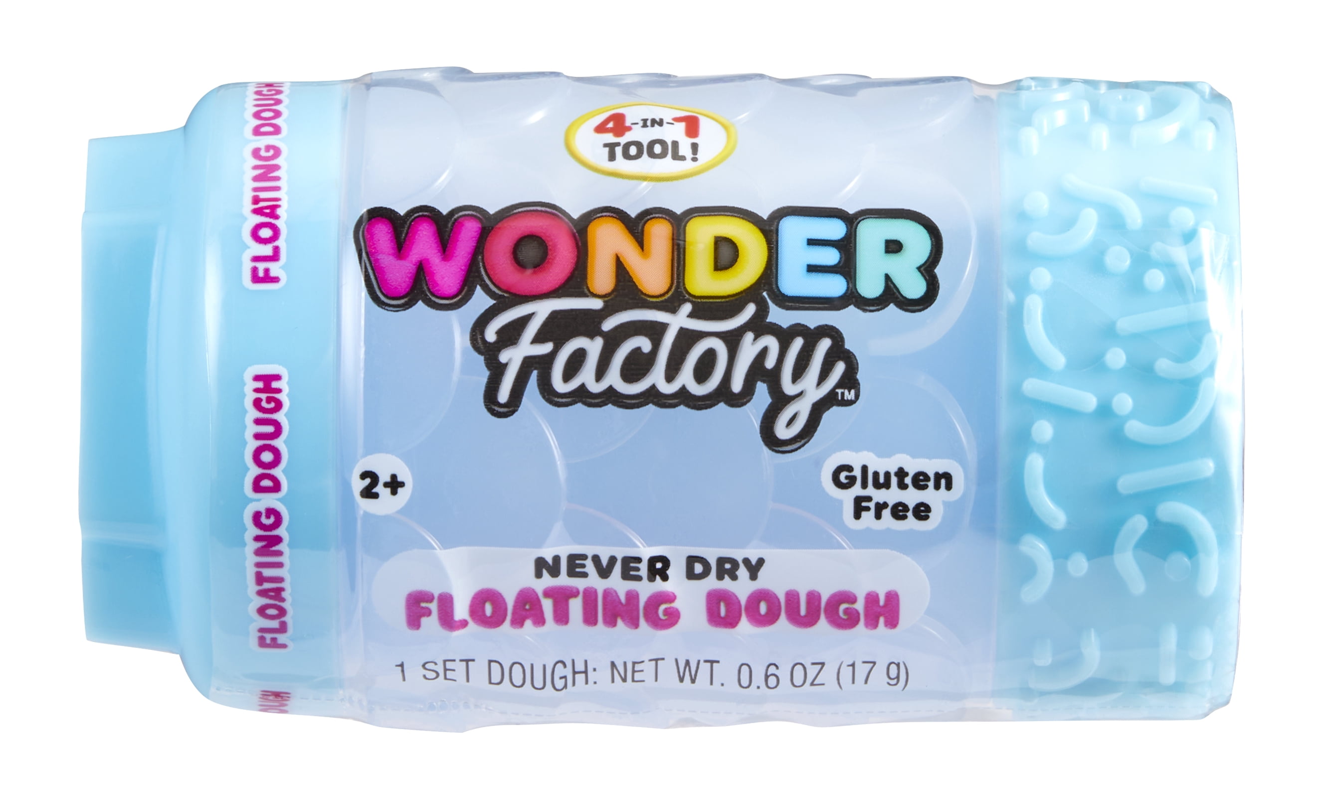 Wonder Factory Never Dry Floating Dough Light Blue Single – Never Dries Out, Gluten Free, and Floats in Water