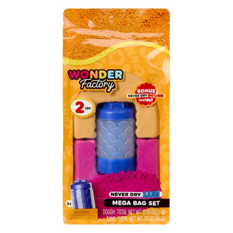 Wonder Factory Never Dry Sand & Dough Mega Bag Set, Never Dries
