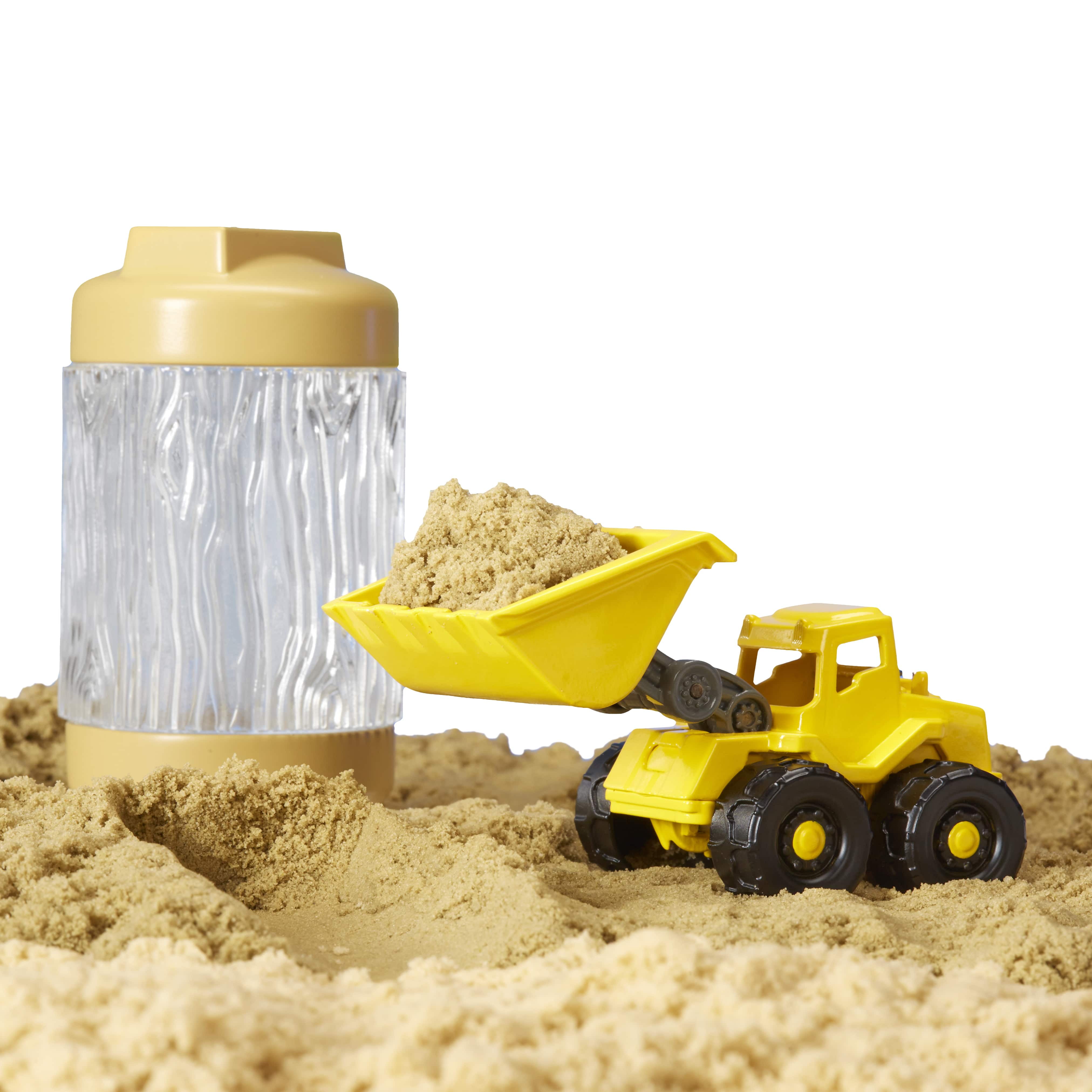 Wonder Factory Never Dry Sand Construction Trucks - Brown + Front Loader - Never Dries Out and Gluten Free, 3+
