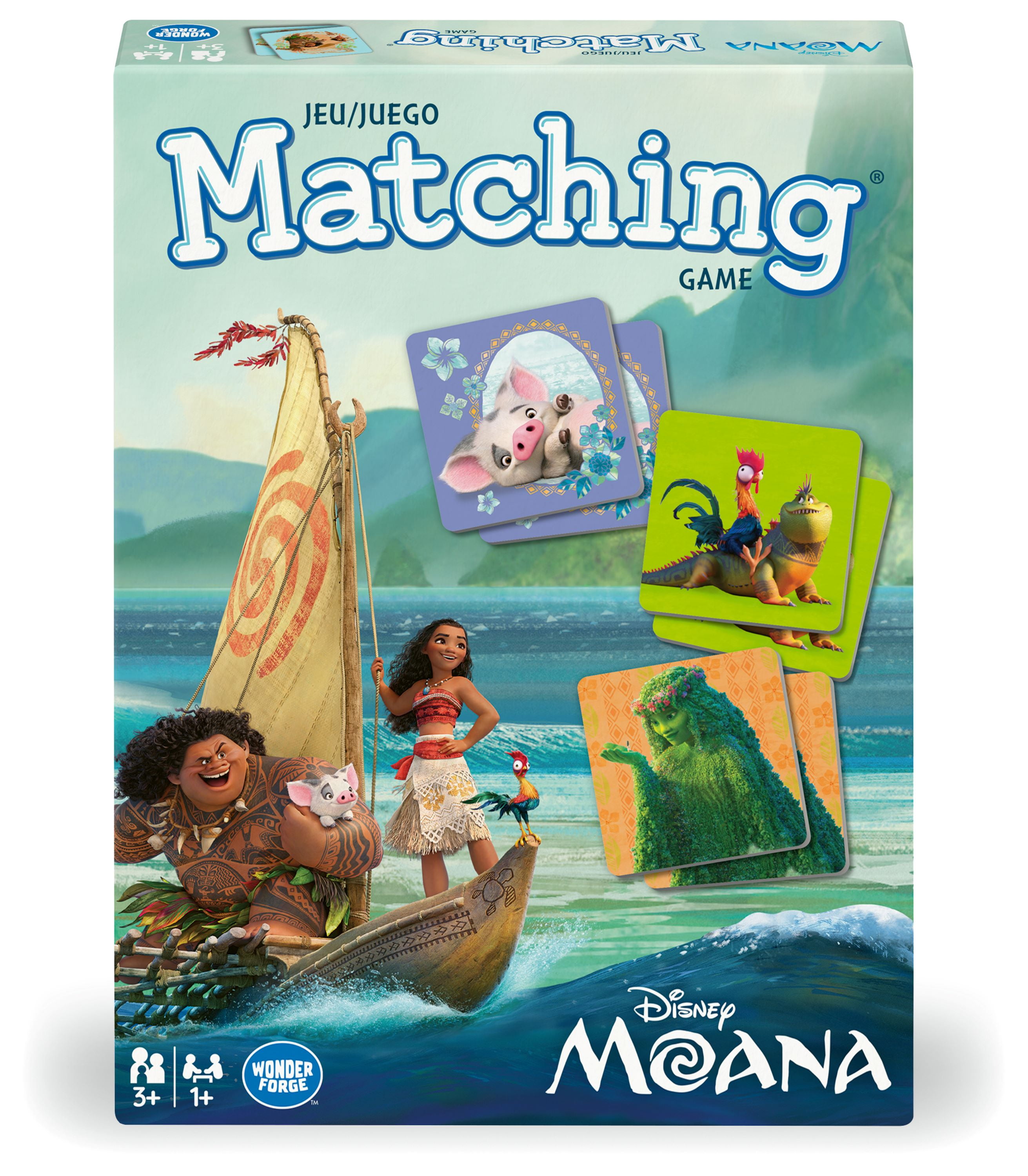 Wonder Forge Moana Matching Game for Girls & Boys Ages 3 and up - a Fun and Fast Memory Game