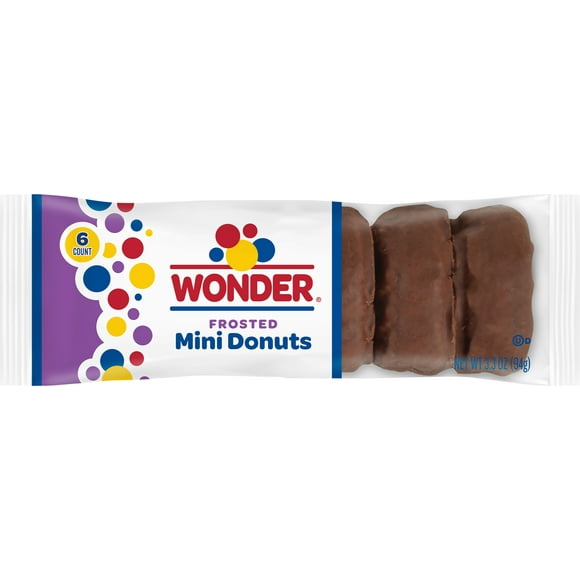 Wonder Frosted Mini Donuts, Portable Frosted Donuts, 3.3 oz, 6 Count, Shelf-Stable