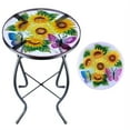 thumbnail image 1 of Wonder Garden Mosaic Side Table Outdoor for Patio, Indoor Accent Table Coffee Table for Bistro, Plant End Table Small, Sunflower Round Glass Plant Table Stands, 1 of 9