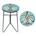thumbnail image 1 of Wonder Garden Outdoor Natural Glass Round End Table, Iridescence, 1 of 7