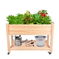 thumbnail image 1 of Wonder Garden Wood Raised Plant Bed for Gardening Planter with Storage Casters, 1 of 6