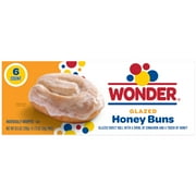 Wonder Glazed Honey Buns, Individually Wrapped Pastry Snacks, 10.5 oz, 6 Count