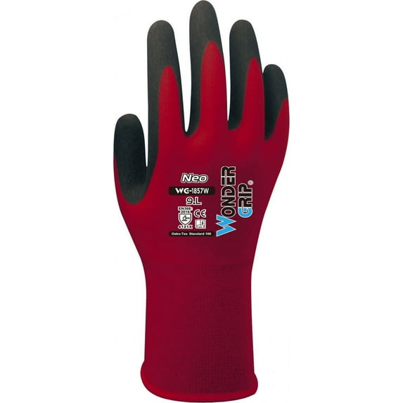 Wonder Grip Unisex Neo Nitrile-Coated Glove Black/Red - WG-1857