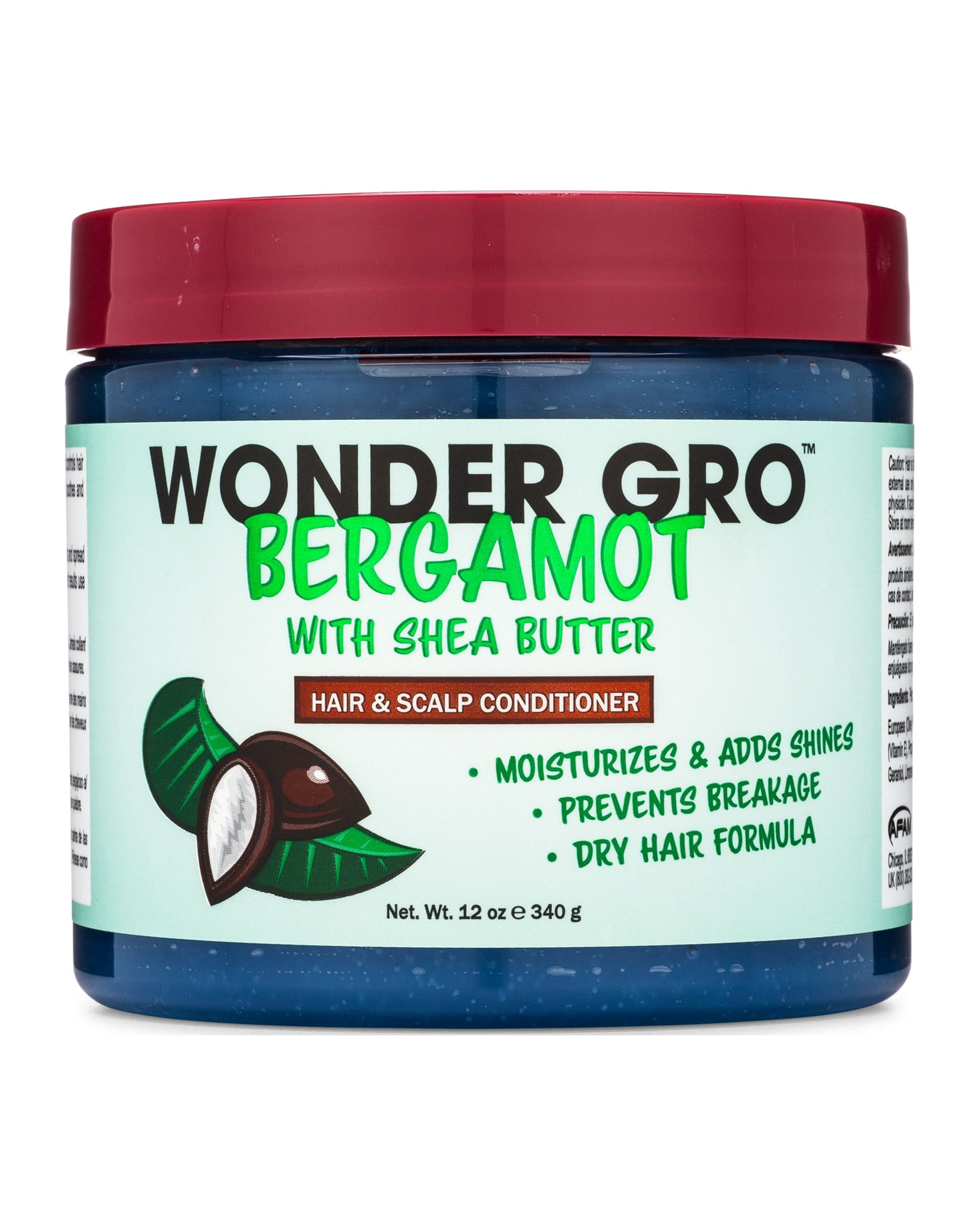 Wonder Gro Bergamot with Shea Butter Hair Grease Styling Conditioner, 12 fl oz Moisturizes