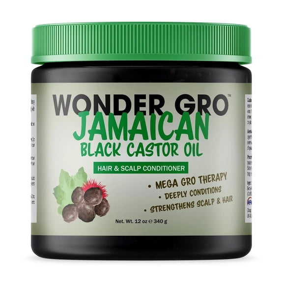 Wonder Gro Jamaican Black Castor Oil Hair and Scalp Conditioner 12 Oz., Pack of 2
