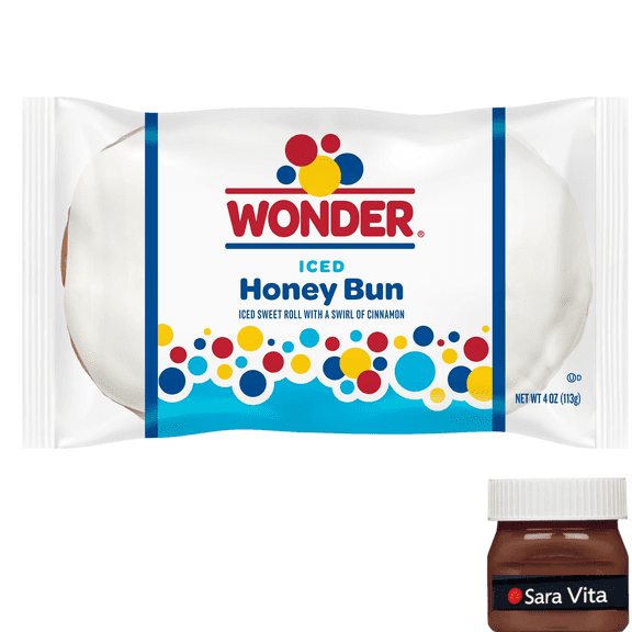 Wonder Iced Honey Bun, Individually Wrapped Pastry Snack, 4 oz