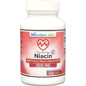 Wonder Laboratories High Potancy Time Release Niacin (Vitamin B3) 500 Mg 100 Tablets