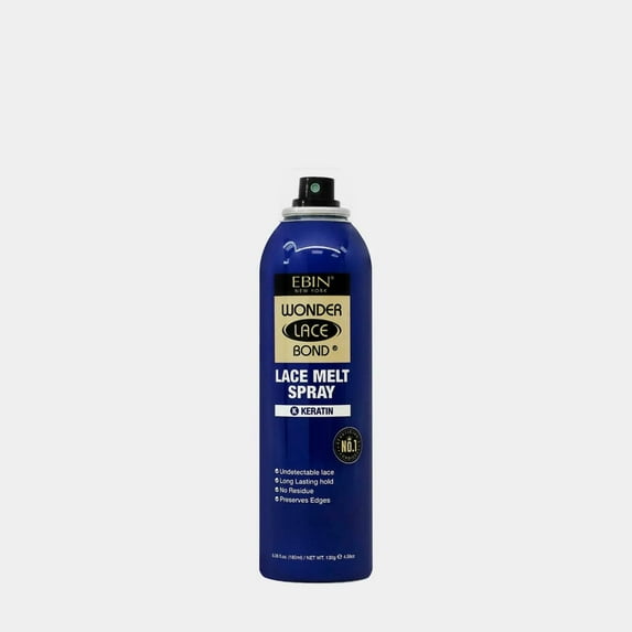Wonder Lace Melt Aerosol Spray - Keratin + Biotin Infused (180ml./ 6.08oz) - Preserves Edges & Undetectable Lace | Long lasting hold | No Residue