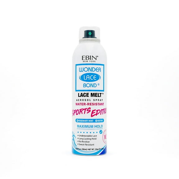 Ebin New York Wonder Lace Bond, Lace Melt Aerosol Spray, Rosemary Mint + Biotin, Maximum Hold, Sports Edition 6.08oz