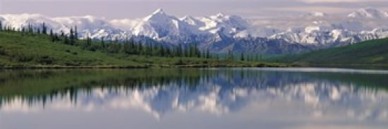 Wonder Lake Denali National Park AK USA Canvas Art - Panoramic Images (36 x 12)