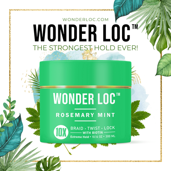 Wonder Loc Braid Twist Lock Gel Extreme Hold "ROSEMARY MINT" 10.14 Oz.
